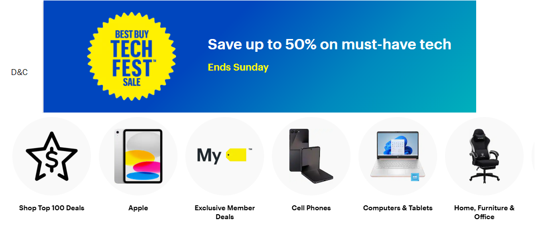 BestBuy TechFest Electronics sale