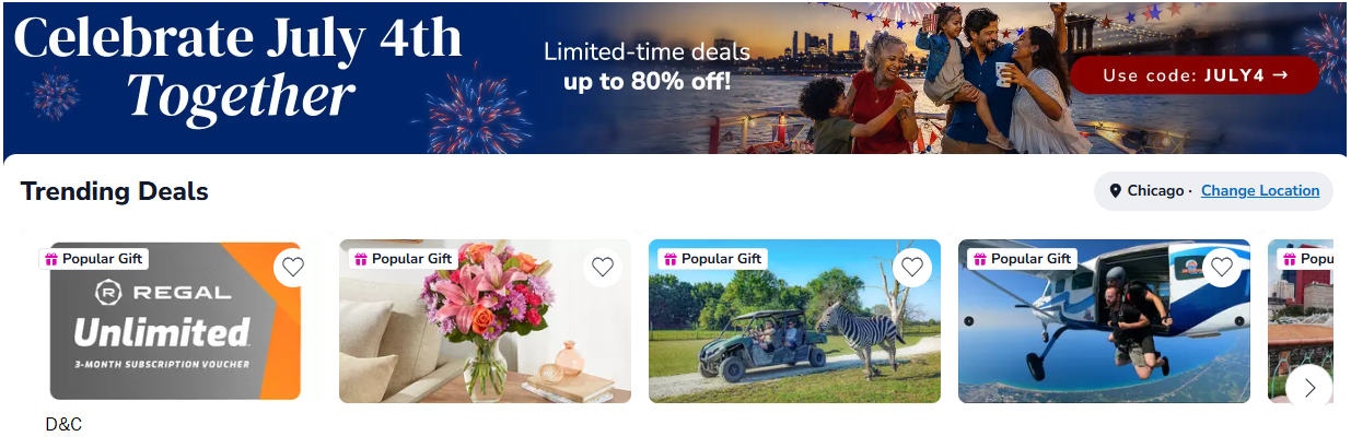 July 4th Sale at GroupON.