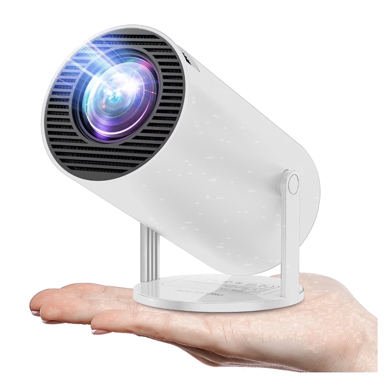 ARTSEA Projector 4K 1080P Support, Mini Projector Smart for Movie Projection Compatible with Phone- White