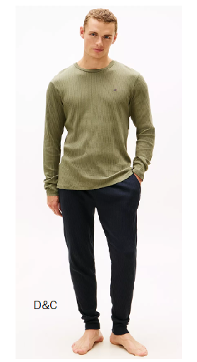 Tommy Hilfiger Men’s Ribbed Long-Sleeve Pajama Shirt