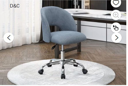 Mainstays Fabric Upholstered Open Back Office Chair, Grey for Teens and Adults