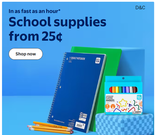 School Supplies from 25c
