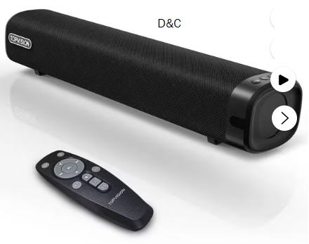 TOPVISION Sound Bar for TV, 50W Bluetooth 5.4 Soundbar with Subwoofer, 3D Surround Sound System with Optical/AUX/RCA/USB
