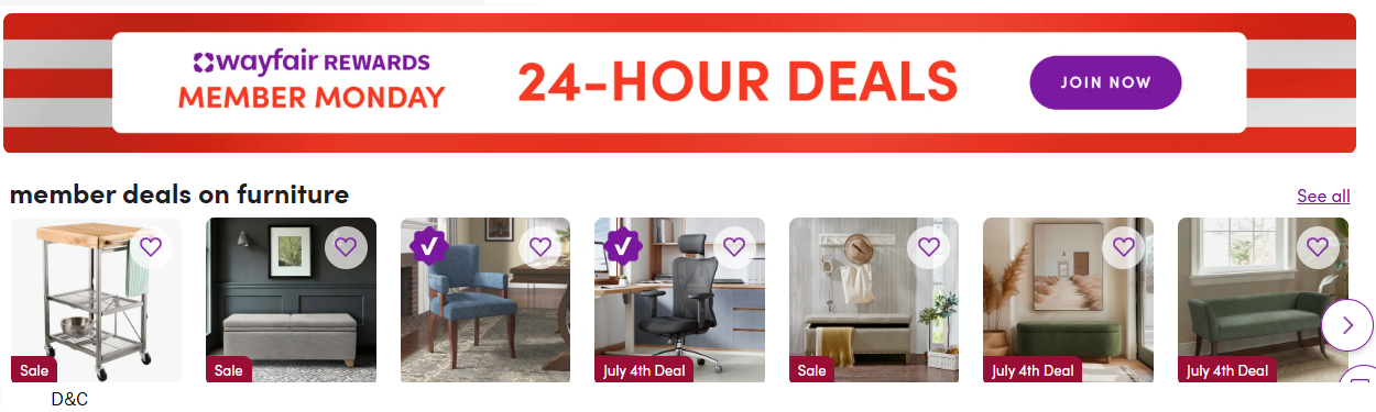 WayFair member sale.