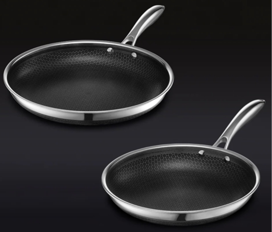 HEXCLAD Perfect Pan Duo – 10″ & 12″ Hybrid Pans, Oven Safe and Dishwasher Friendly
