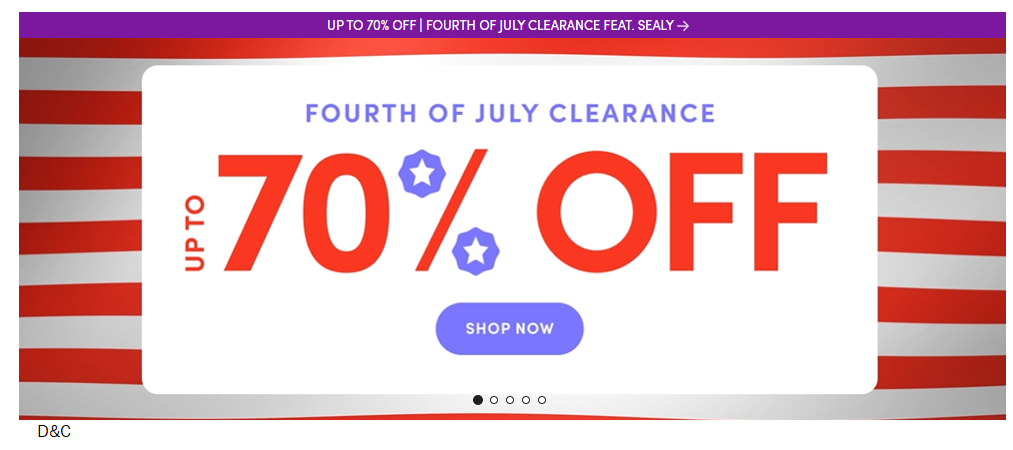 July 4th Sale . . Upto 70% off on various categories.