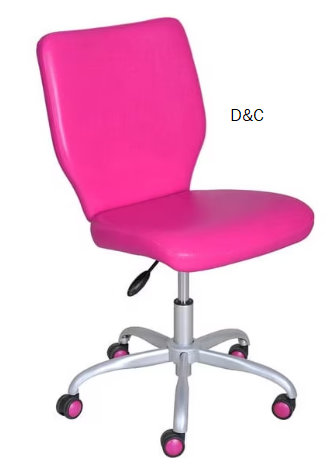 Mainstays Mid-Back Office Chair with Matching Color Casters, Fushia Faux Leather