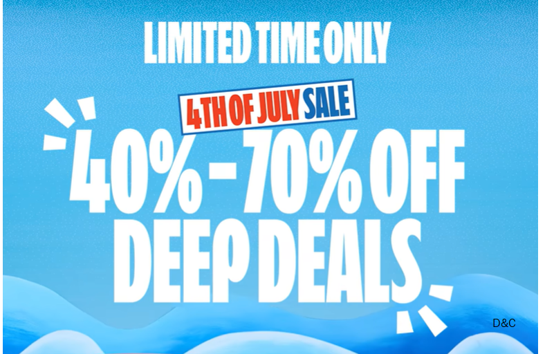 OldNavy July 4th sale 40% to 70% off