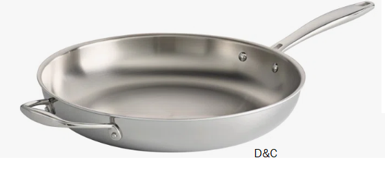Tramontina Signature Tri-Ply Clad 12″ Frying Pan with Helper Handle