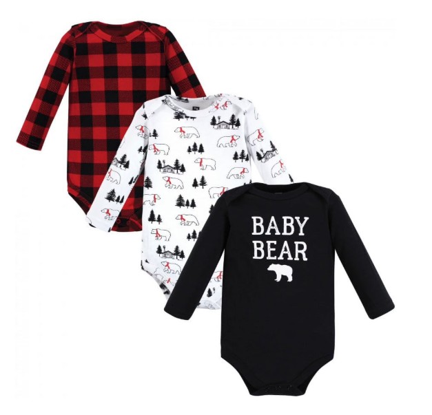 Hudson Baby Girl Cotton Long Sleeve Bodysuits, 3-Pack, Sizes Newborn-24 Months