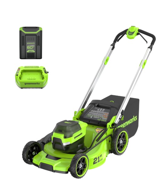 Greenworks 60V 21″ Push Lawn Mower + (1) 5.0 Ah Battery & Charger 2546502