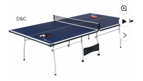 MD Sports Official Size Ping Pong Table Tennis Table, 4 Piece Foldable Design with Net & Accessories, Blue/White