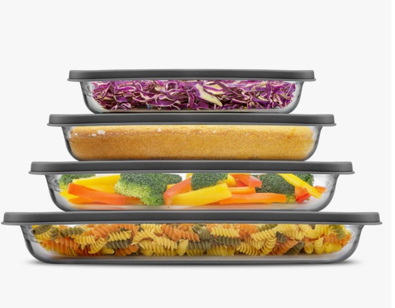 JoyJolt 8-Piece Glass Oven-to-Table Baking Dish with Lids
