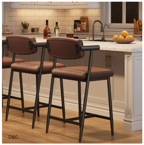 gaomon Set of 2 Counter Stools with Armrest, Upholstered Seat and Soft BackShipped and sold by Trinity International