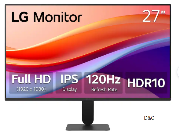 LG – 27″ IPS FHD 120Hz Monitor with HDR10 (HDMI) – Black