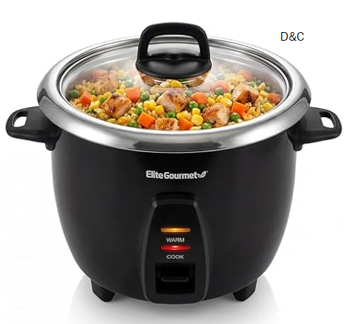 Elite Gourmet ERC2001BX 10-Cup Electric Rice Cooker with 304 Surgical Grade Stainless Steel Inner Pot, Makes Soups, Stews, Porridges, Grains and Cereals