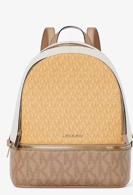 Rhea Medium Color-Block Signature Logo Backpack