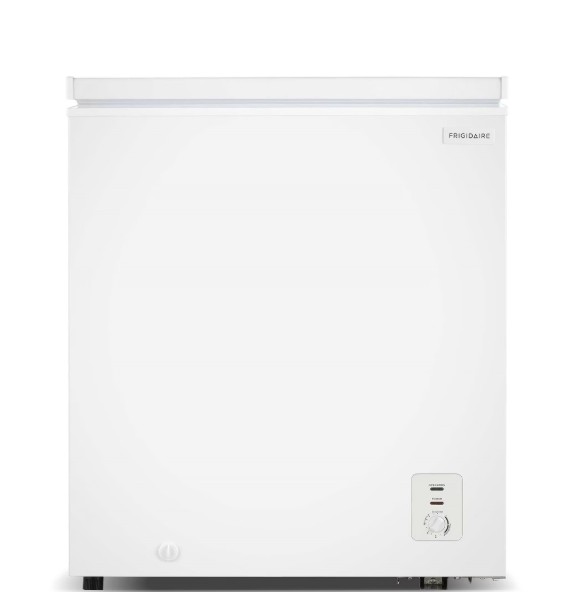 Frigidaire 5.0 Cu. ft. Garage Ready Chest Freezer, Compact Deep Freezer for Garage, Kitchen, Apartment, White