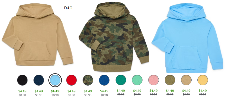 Wonder Nation Toddler Boy Fleece Hoodie, Sizes 12M-5T