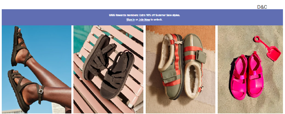 UGG SUMMER SALE UP TO 50% OFF Sign in for extra 10% off