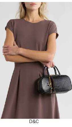 Flyn Croc Embossed East/West Handbag