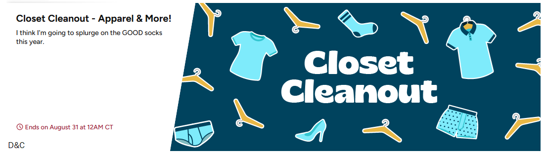 Closet Cleanout – Apparel & More!Upto 90% off
