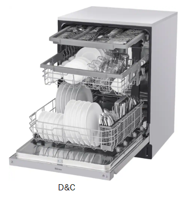 LG – 24-in Front Control Built-In Stainless Steel Tub Dishwasher with 3rd Rack, Quadwash, and 48dBA – Stainless Steel