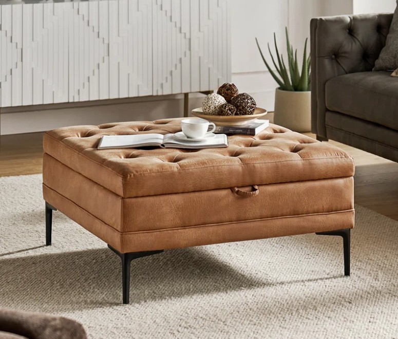 Brinna Upholstered Lift Top Storage Ottoman