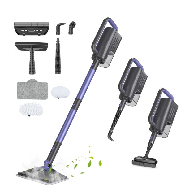 GOOVI Steam Mop Cleaner, 6-in-1 Rotated Steam Mop Cleaner with 2 Microfiber Pads, Detachable Steam Mops for Hard Floor, Carpet, Tiles Cleaning