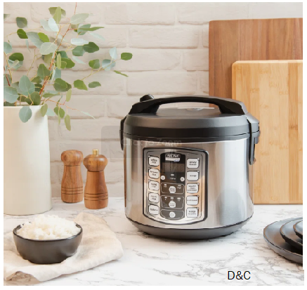 AROMA Professional Rice Cooker, 10-Cup (Uncooked) / 20-Cup (Cooked), Multicooker, Slow Cooker, 5 Qt, Stainless Steel Exterior