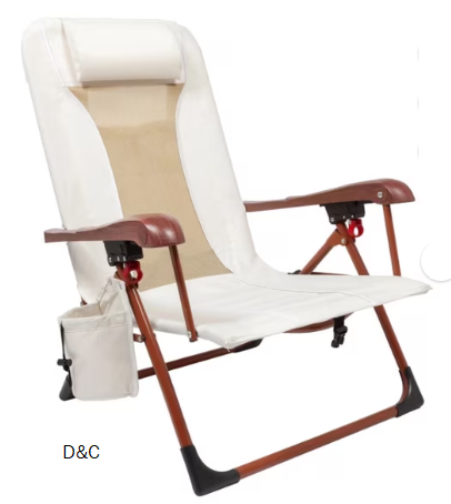 Ozark Trail Low Profile Reclining Glamping Chair, Vanilla Dream