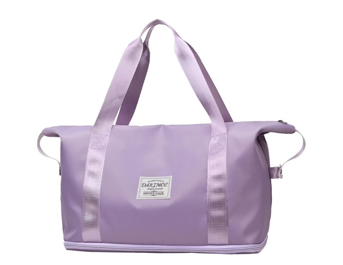 DAKIMOE Weekender Bags for Women, Travel Bag Carry on Gym Bag, Travel Duffle Bag with Wet Dry Pocket/Front Phone Pocket/Trolley Sleeve Pocket, Purple