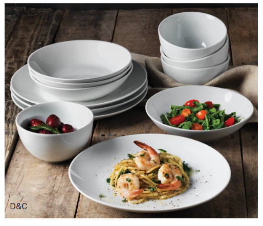 Denmark Piece Porcelain China Dinnerware Set – Service for 4