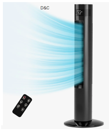 Havato Tower Fans for Home, 35″ Standing Floor Fan with Remote, 85° Oscillating Fan, 24 ft/s High Velocity, LED Display | 3 Speeds, 3 Modes, 12H Timer| Whisper-Quiet Bedroom