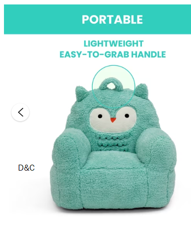 Delta Children Owl Cozee Buddy Chair, Teal