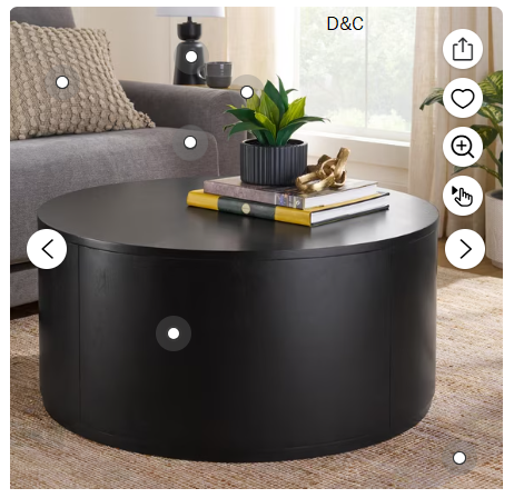 Better Homes & Gardens Miller Drum Coffee Table, Black