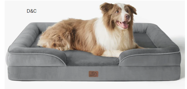Bedsure ComfyFleece Cozy Crate Dog Bed for Large Dogs & Puppies, Orthopedic Egg Crate Foam with Removable Machine Washable Cover
