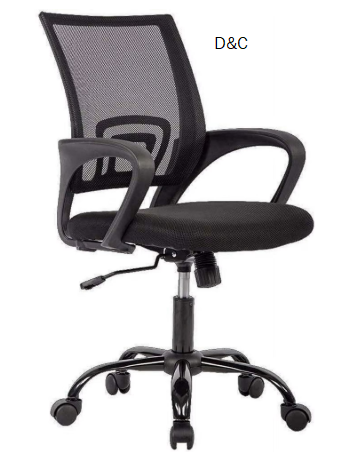BestOffice Ergonomic Home Office Chair, Adjustable Lumbar Support and Height, with Arms, Black