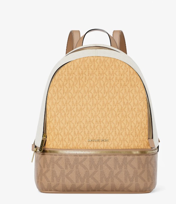 Rhea Medium Color-Block Signature Logo Backpack