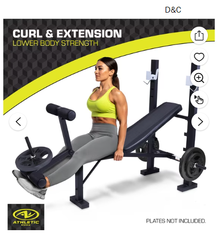 Athletic Works Standard Bench & Rack Combo with Leg Press