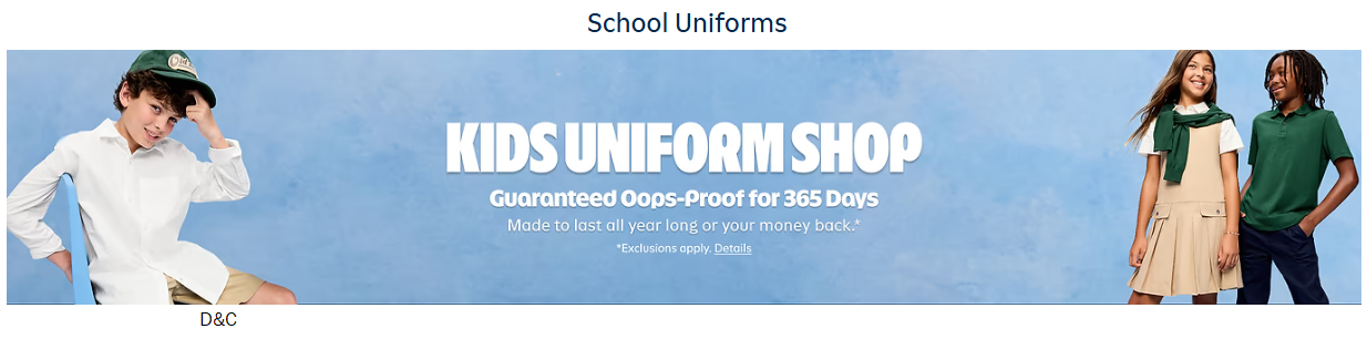 Kids school uniforms
