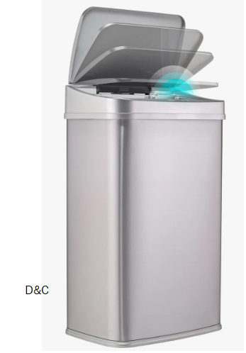 Nine Stars 13.2 Gallon Stainless Steel Motion Sensor Trash Can