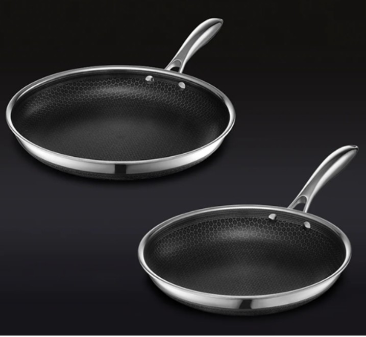 HEXCLAD Perfect Pan Duo – 10″ & 12″ Hybrid Pans, Oven Safe and Dishwasher Friendly