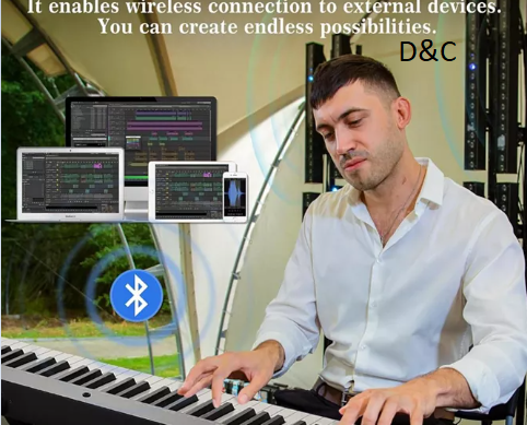 88-Key Full Size Digital Piano Complete Set – Bluetooth Stand Case Headphones Adapter