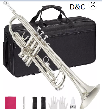 Bb Standard Trumpet Set for Beginners – Brass Student Instrument Mouthpiece Case Cleaning Kit