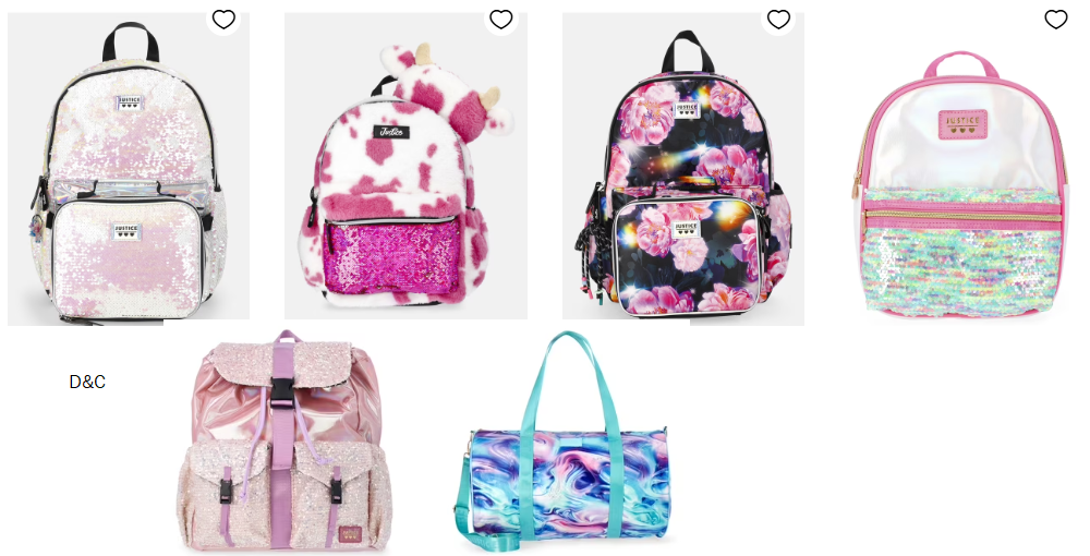 Justice Backpacks & School Bags for Girls