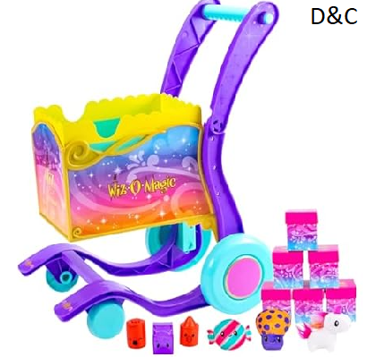 Wiz-O-Magic Shopping Cart Toy – Push & Reveal Surprise Playset with 6 Magical Mystery Boxes