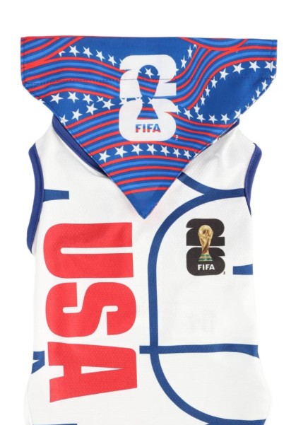 FIFA World Cup 2026 Team USA Pet Soccer Jersey and Bandana for Cats & Dogs, Medium