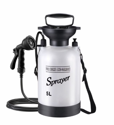 Beloadence Portable Camping Shower, Manual Pressure Outdoor Shower with Spray Nozzle for Camping, Beach, Surfing, Garden, Car Wash & Dorm Use, 5L, Hands-Free Carry