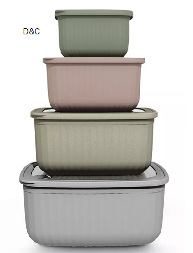 8-Piece Rectangle Bowl Set with Lids